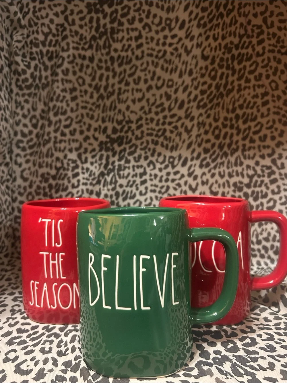 Rae Dunn Ceramic “Believe-Tis the Season-Cocoa” Holiday Mugs